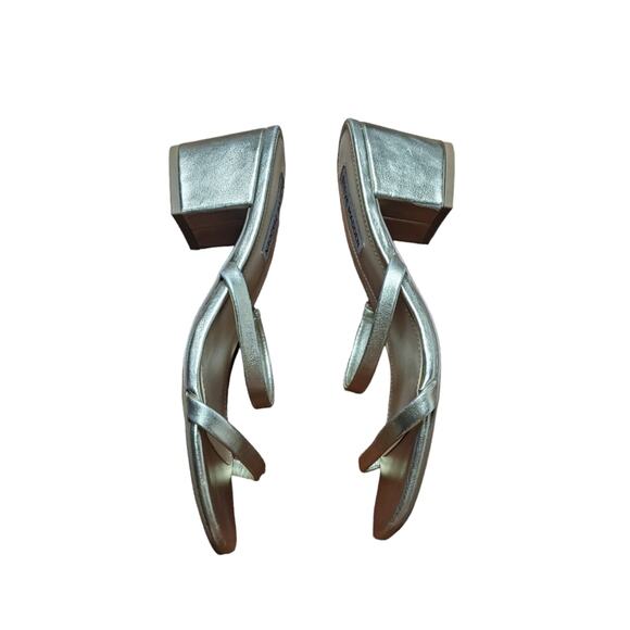 Steve Madden Issy Square Toe Strappy Block Heels Gold Women's Size 7.5 - Picture 6 of 15